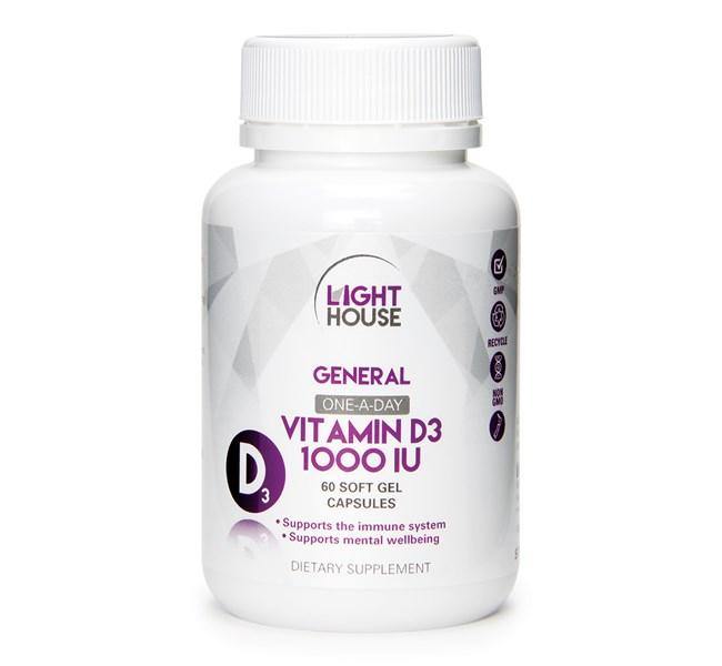 Light House VIT D3 1000IU 60 gel caps